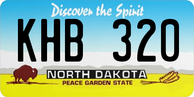 ND license plate KHB320
