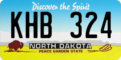 ND license plate KHB324