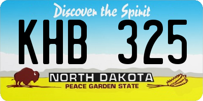 ND license plate KHB325