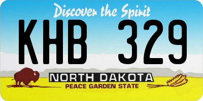 ND license plate KHB329