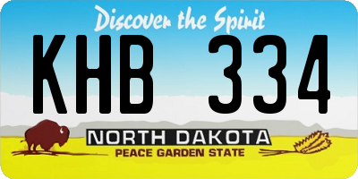 ND license plate KHB334