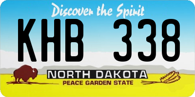 ND license plate KHB338