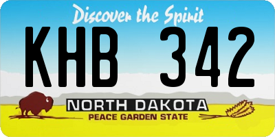 ND license plate KHB342