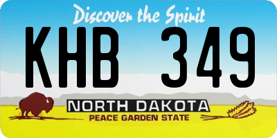 ND license plate KHB349
