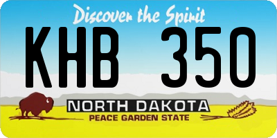 ND license plate KHB350