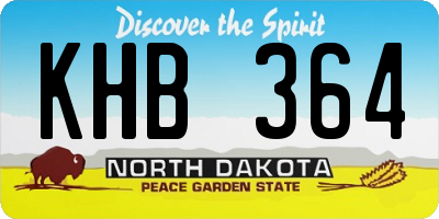 ND license plate KHB364