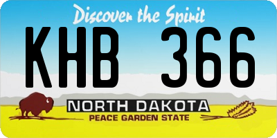 ND license plate KHB366