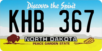 ND license plate KHB367