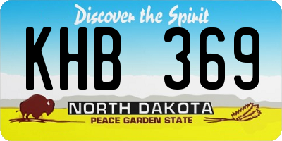 ND license plate KHB369