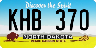 ND license plate KHB370