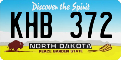 ND license plate KHB372