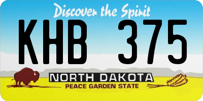 ND license plate KHB375