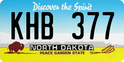 ND license plate KHB377