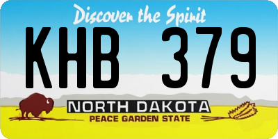 ND license plate KHB379