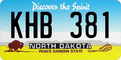 ND license plate KHB381