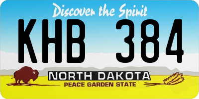ND license plate KHB384