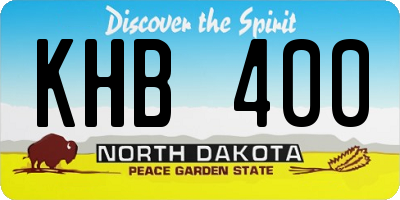 ND license plate KHB400