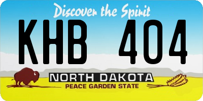 ND license plate KHB404