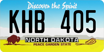ND license plate KHB405