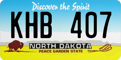 ND license plate KHB407