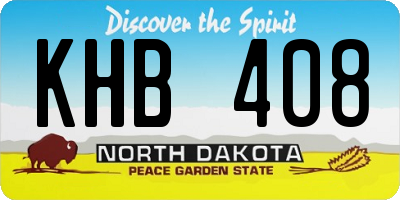 ND license plate KHB408