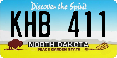 ND license plate KHB411