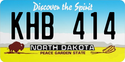 ND license plate KHB414