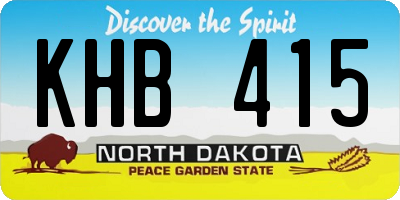 ND license plate KHB415