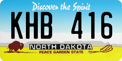 ND license plate KHB416