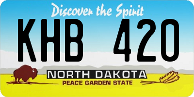 ND license plate KHB420