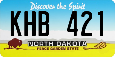 ND license plate KHB421
