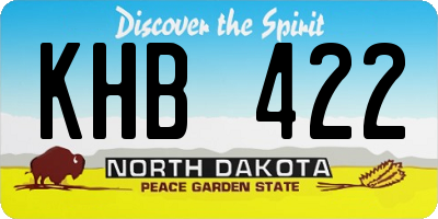 ND license plate KHB422