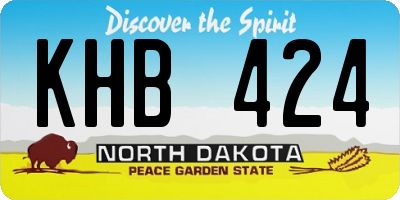 ND license plate KHB424