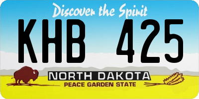 ND license plate KHB425