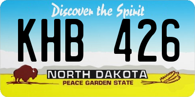 ND license plate KHB426