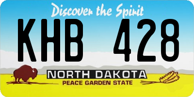 ND license plate KHB428