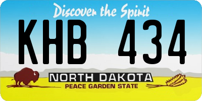 ND license plate KHB434