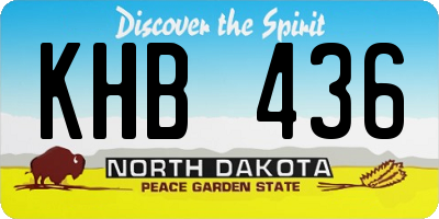 ND license plate KHB436