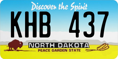 ND license plate KHB437