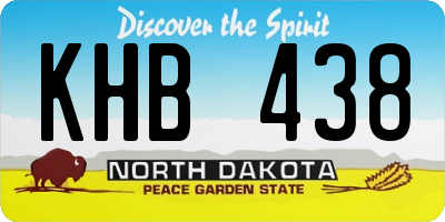 ND license plate KHB438