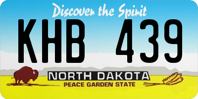 ND license plate KHB439