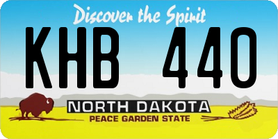 ND license plate KHB440