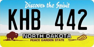 ND license plate KHB442