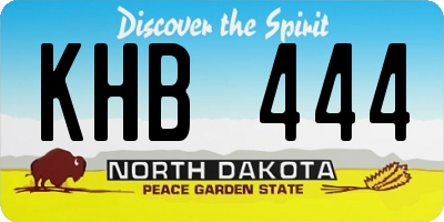 ND license plate KHB444