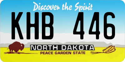 ND license plate KHB446