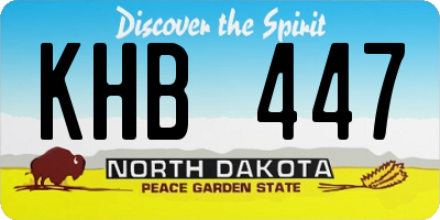 ND license plate KHB447