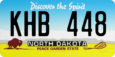 ND license plate KHB448