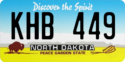 ND license plate KHB449