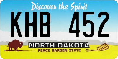 ND license plate KHB452