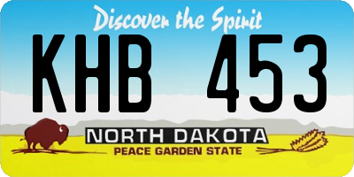 ND license plate KHB453